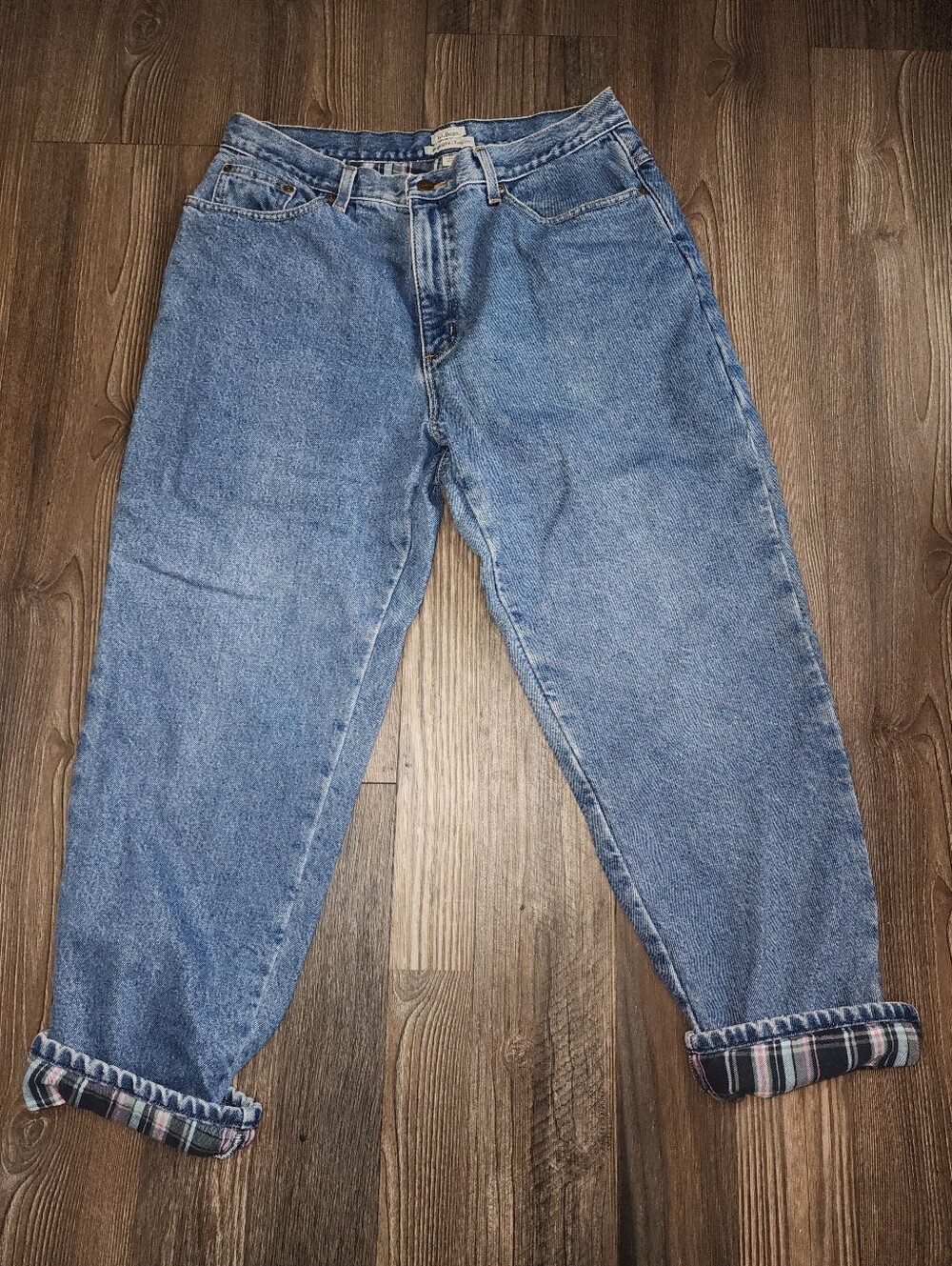 Vintage Women's L.L.Bean Jeans Sz 14 Petite Flannel Lined Original Fit Relaxed